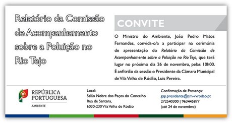 Imagem Evento - Relatorio Comissão Acompanhamento Poluição Tejo Site