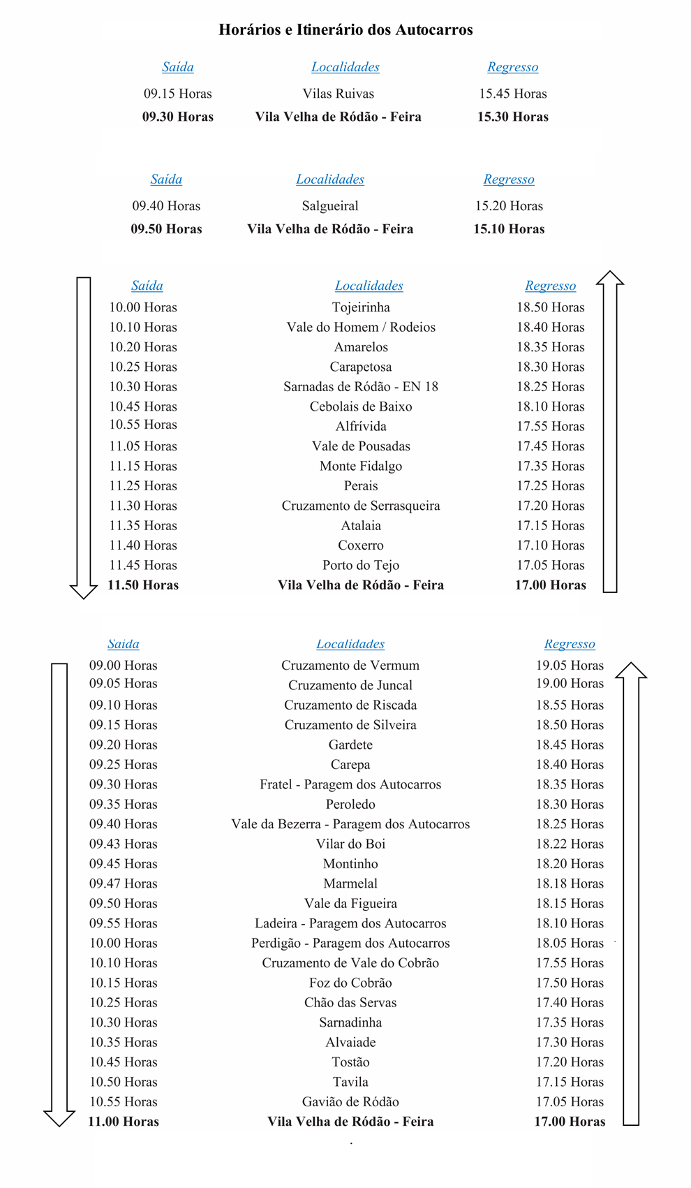 Horarios Autocarros