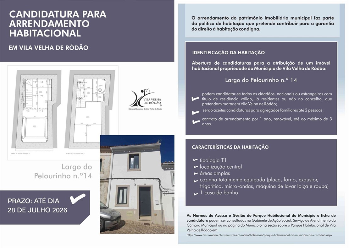 Flyer: candidatura a arredamento de imóvel | Largo do Pelourinho